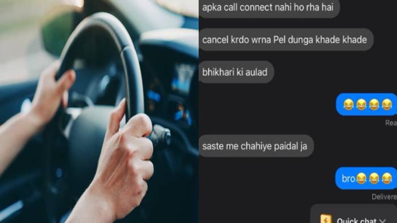 'യാചകന്റെ മകൾ, നടന്നങ്ങ് പോയാൽ മതി'; ടാക്സി ഡ്രൈവറുടെ മെസ്സേജ് പങ്കുവച്ച് യുവതി 'യാചകന്റെ മകൾ, നടന്നങ്ങ് പോയാൽ മതി'; ടാക്സി ഡ്രൈവറുടെ മെസ്സേജ് പങ്കുവച്ച് യുവതി