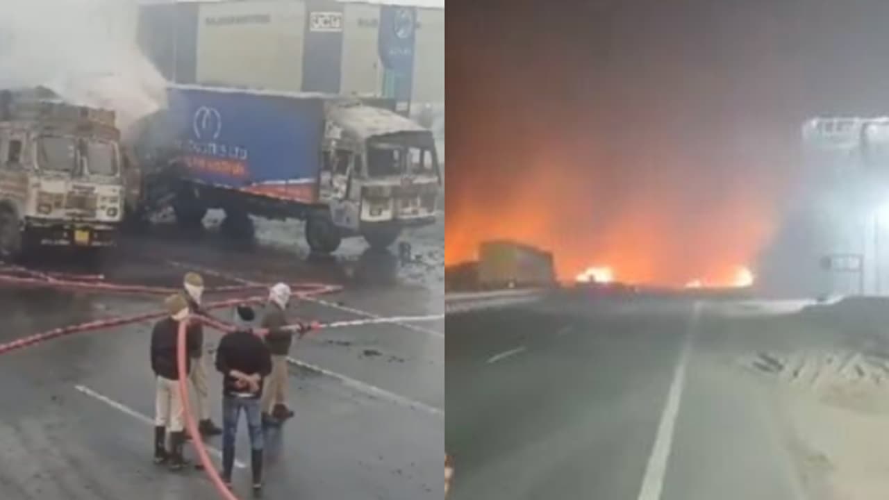 സിഎൻജി ടാങ്കർ രാസവസ്തുക്കൾ നിറച്ച ട്രക്കിലിടിച്ചു, പിന്നാലെ വാതക ചോർച്ച, പൊട്ടിത്തെറി; ജയ്പൂരിൽ മരണം 14 ആയി സിഎൻജി ടാങ്കർ രാസവസ്തുക്കൾ നിറച്ച ട്രക്കിലിടിച്ചു, പിന്നാലെ വാതക ചോർച്ച, പൊട്ടിത്തെറി; ജയ്പൂരിൽ മരണം 14 ആയി