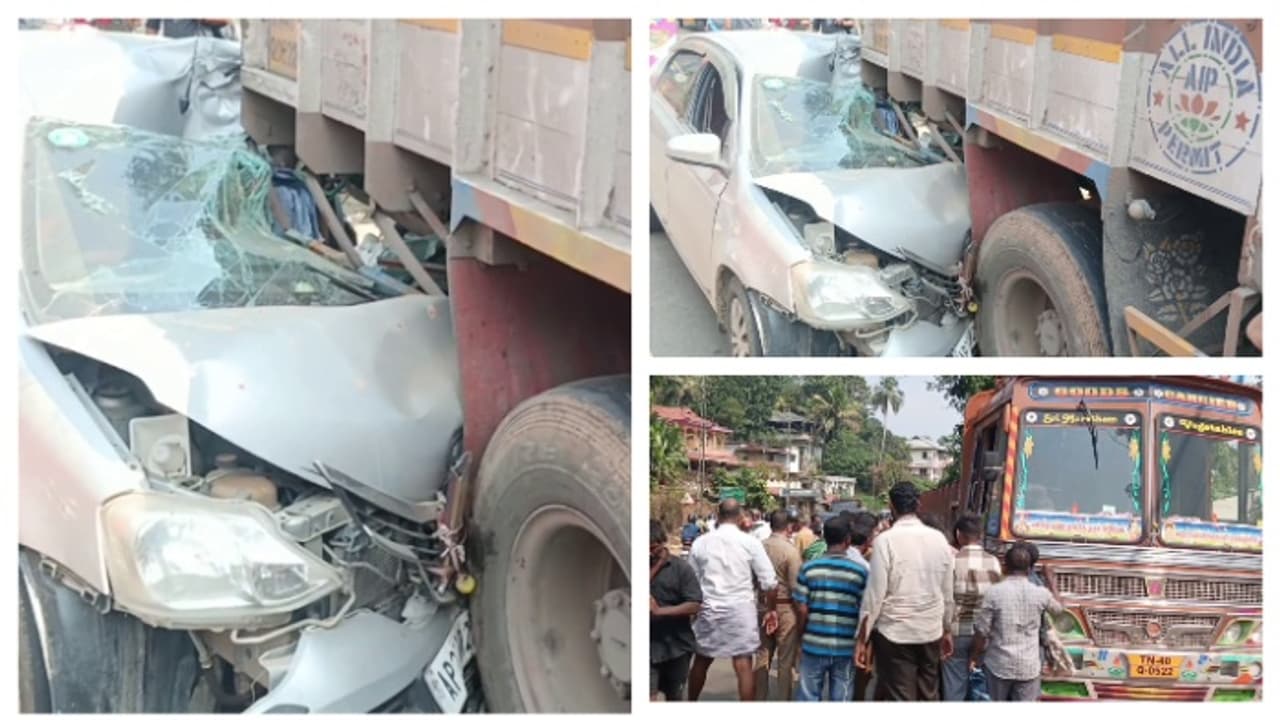 നിർത്തിയിട്ട ലോറിക്ക് പിന്നിൽ ശബരിമല തീർത്ഥാടകരുടെ കാറിടിച്ചു; 5 പേർക്ക് പരിക്ക്, അപകടം കാഞ്ഞിരപ്പള്ളിയില് നിർത്തിയിട്ട ലോറിക്ക് പിന്നിൽ ശബരിമല തീർത്ഥാടകരുടെ കാറിടിച്ചു; 5 പേർക്ക് പരിക്ക്, അപകടം കാഞ്ഞിരപ്പള്ളിയില്