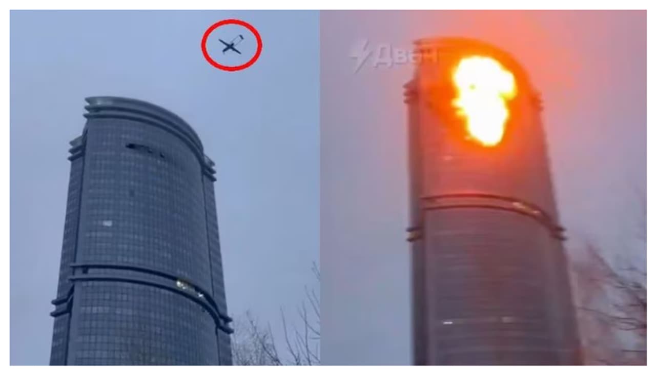 കസാനിൽ 9/11 മോഡൽ ആക്രമണവുമായി യുക്രൈൻ, കൂറ്റന് ബഹുനില കെട്ടിടങ്ങളിലേക്ക് ഡ്രോണുകൾ ഇടിച്ചുകയറ്റി വീഡിയോ കസാനിൽ 9/11 മോഡൽ ആക്രമണവുമായി യുക്രൈൻ, കൂറ്റന് ബഹുനില കെട്ടിടങ്ങളിലേക്ക് ഡ്രോണുകൾ ഇടിച്ചുകയറ്റി വീഡിയോ