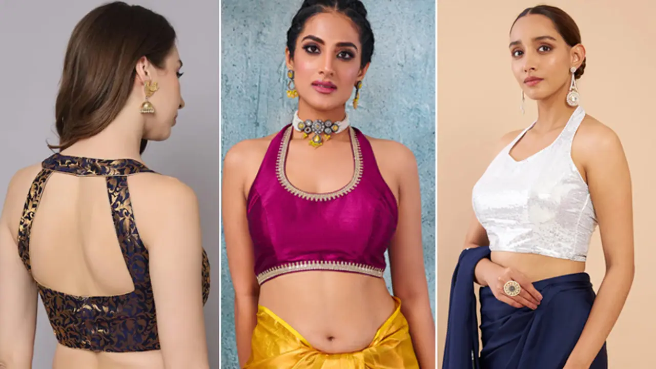 Halter neck blouse Styling Avoid 7 mistakes Halter neck blouse Styling Avoid 7 mistakes