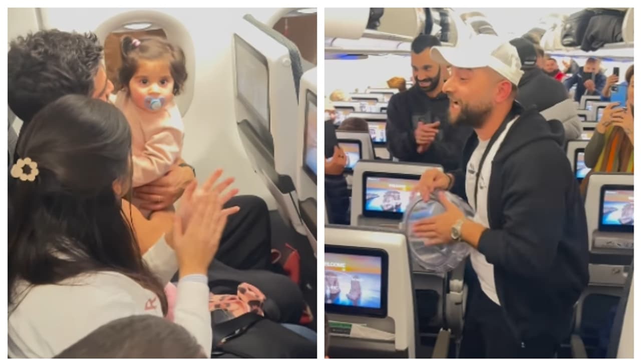 അതിൽപ്പരം മറ്റെന്ത് സന്തോഷമാണുള്ളത്? വിമാനത്തിൽ കരഞ്ഞ കുട്ടിയെ സന്തോഷിപ്പിക്കാൻ പാട്ട് പാടി യാത്രക്കാർ, വീഡിയോ