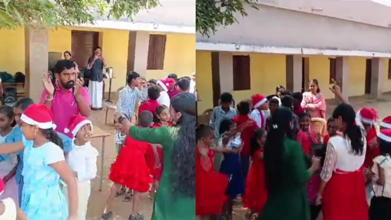 കാരൾ പാടിയും കേക്ക് മുറിച്ചും വിദ്യാർത്ഥികള്‍; വിവാദങ്ങൾക്കിടെ നല്ലേപ്പിള്ളി സ്കൂളിൽ വീണ്ടും ക്രിസ്മസ് ആഘോഷം