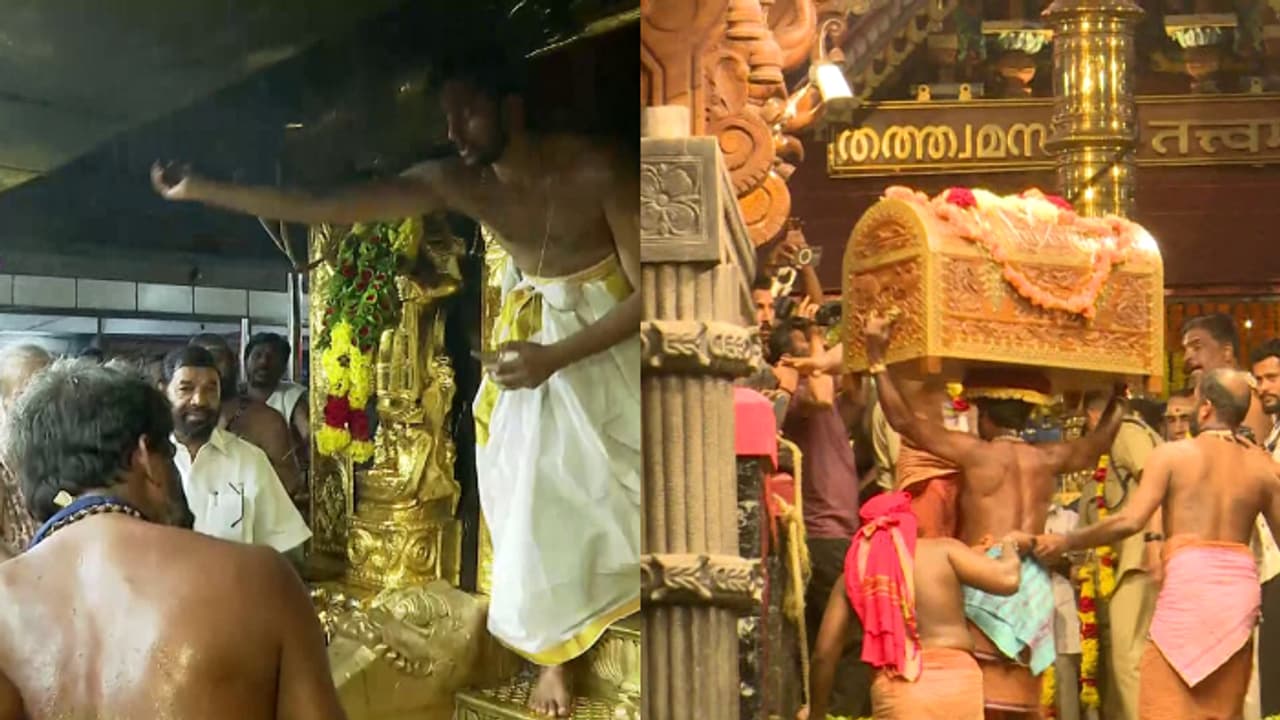 ശബരിമല സന്നിദാനം ഭക്തിസാന്ദ്രം, തങ്കയങ്കി ചാര്ത്തി അയ്യപ്പന് ദീപാരാധന, ദര്ശന സായൂജ്യം നേടി ഭക്തർ ശബരിമല സന്നിദാനം ഭക്തിസാന്ദ്രം, തങ്കയങ്കി ചാര്ത്തി അയ്യപ്പന് ദീപാരാധന, ദര്ശന സായൂജ്യം നേടി ഭക്തർ