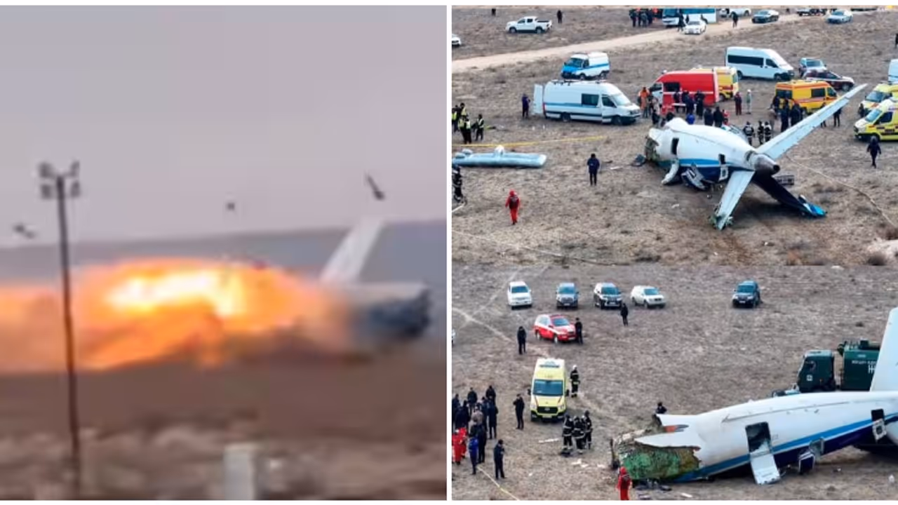 നിലത്ത് പതിച്ച വിമാനം തീ​ഗോളമായി, യാത്രക്കാരിൽ പകുതിയിലേറെയും മരിച്ചു; നൊമ്പരക്കാഴ്ചയായി കസാഖിസ്ഥാനിലെ അപകടം
