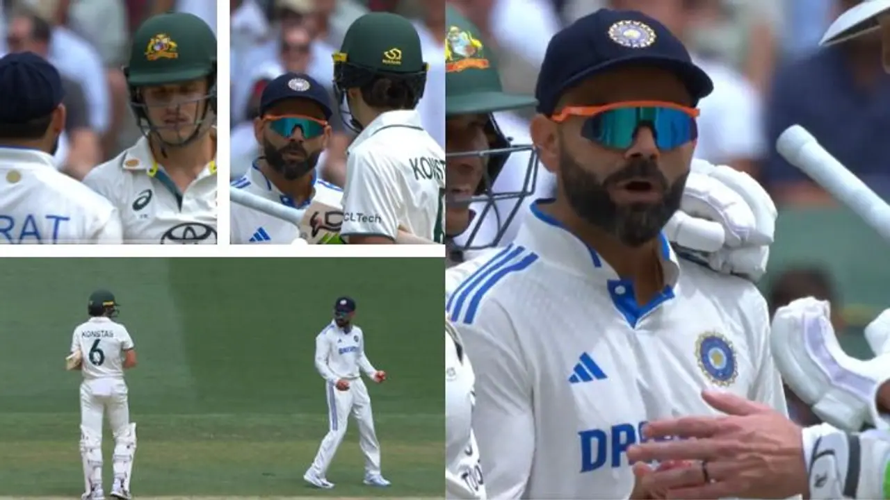 ಬಾಕ್ಸಿಂಗ್ ಡೇ ಟೆಸ್ಟ್ನಲ್ಲಿ ಕೊಹ್ಲಿ ಭುಜಕ್ಕೆ ಭುಜ ತಾಗಿಸಿದ 19ರ ಪೋರ ಸ್ಯಾಮ್ ಕೊನ್ಸ್ಟಾಸ್! ವಿಡಿಯೋ ವೈರಲ್ ಬಾಕ್ಸಿಂಗ್ ಡೇ ಟೆಸ್ಟ್ನಲ್ಲಿ ಕೊಹ್ಲಿ ಭುಜಕ್ಕೆ ಭುಜ ತಾಗಿಸಿದ 19ರ ಪೋರ ಸ್ಯಾಮ್ ಕೊನ್ಸ್ಟಾಸ್! ವಿಡಿಯೋ ವೈರಲ್