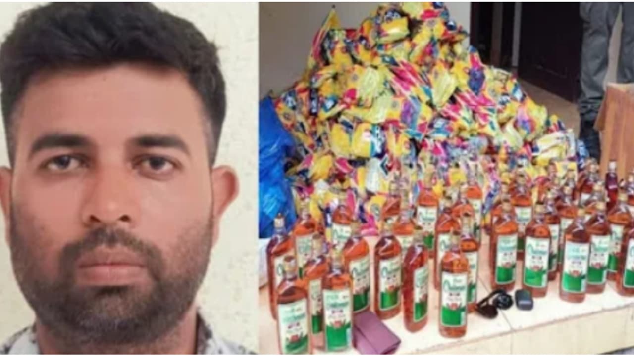 പാത്രക്കച്ചവടമെന്ന് പറഞ്ഞ് വീട് വാടകക്കെടുത്തു, 'പണി' വേറെ; പിടിച്ചത് 6000 പാക്കറ്റ് ഹാന്‍സ്, 50 കുപ്പി മദ്യം
