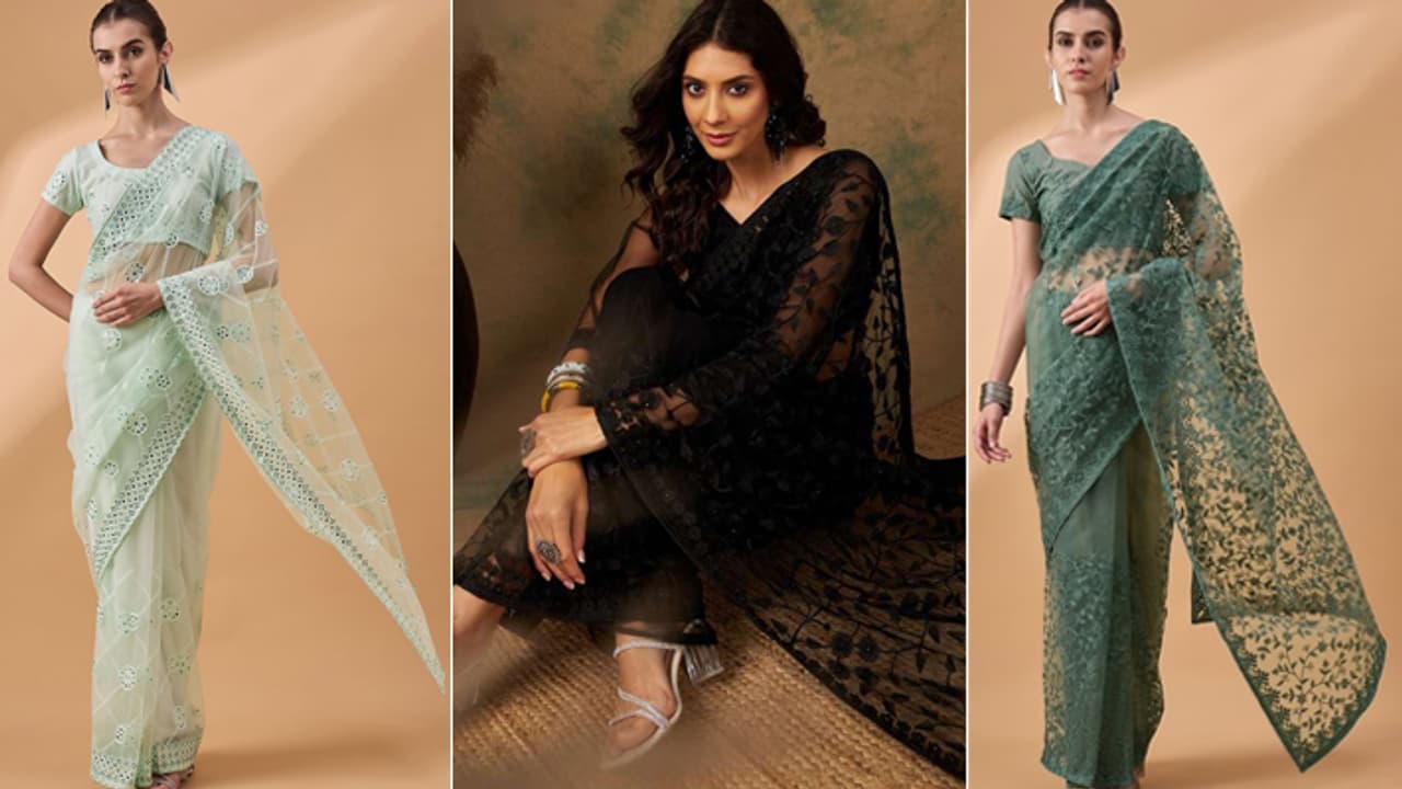 Stylish Net Saree