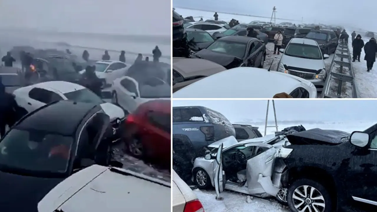 Dramatic crash in Kazakhstan as over 95 cars involved in massive pile up amid storm, poor visibility (WATCH)