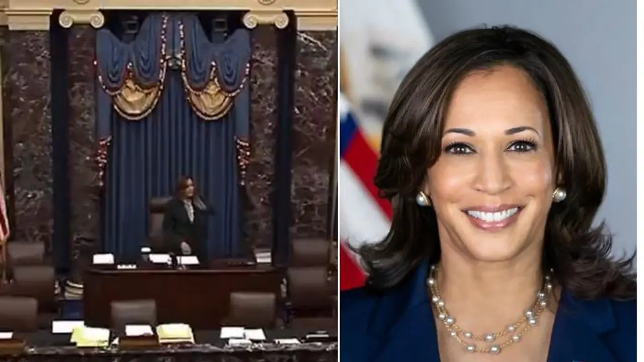 ಪ್ರಮಾಣವಚನದಲ್ಲಿ ಉಪಾಧ್ಯಕ್ಷೆ ಕಮಲಾ ಹ್ಯಾರಿಸ್‌ಗೆ ಹ್ಯಾಂಡ್‌ಶೇಕ್ ಮಾಡದ ಸೆನೆಟರ್ ಪತಿ!