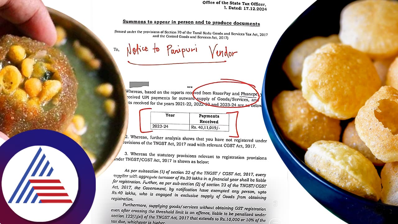 ಪಾನಿಪುರಿವಾಲನಿಗೆ 40 ಲಕ್ಷ ಆದಾಯ: ಹಲವರ ತಲೆ ಕೆಡಿಸಿರೋ GST ನೋಟಿಸ್​ ಹಿಂದಿರೋ ಸತ್ಯನೇ ಬೇರೆ! 
