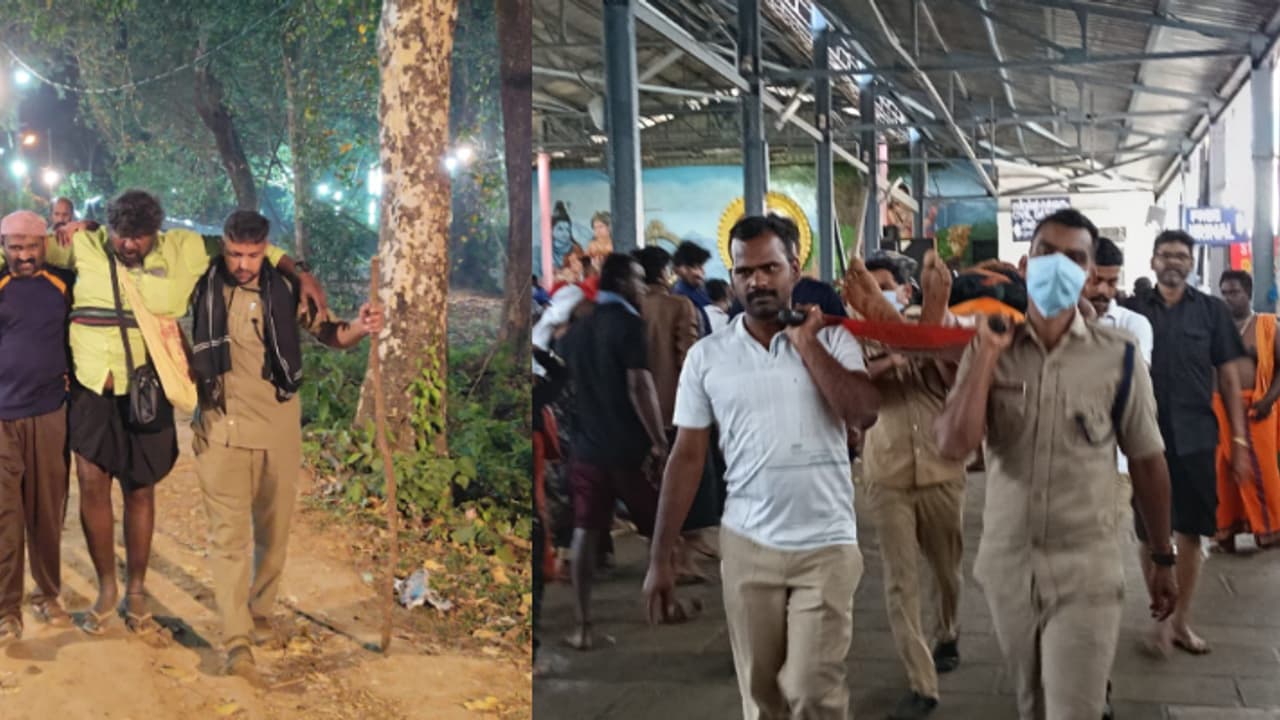 സമയം രാത്രി വൈകി, കാനനപാതയിൽ കുടുങ്ങിയത് ചെന്നൈയിൽ നിന്നെത്തിയ നാലുപേര്, ഓടിയെത്തി ശബരിമല സ്ട്രച്ചർ സര്വീസ് സമയം രാത്രി വൈകി, കാനനപാതയിൽ കുടുങ്ങിയത് ചെന്നൈയിൽ നിന്നെത്തിയ നാലുപേര്, ഓടിയെത്തി ശബരിമല സ്ട്രച്ചർ സര്വീസ്