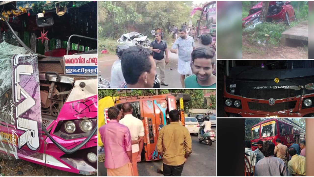 നേരം പുലരും മുമ്പ് സംസ്ഥാനത്ത് 6 ഇടങ്ങളിൽ വാഹനാപകടം; എറണാകുളത്തും കണ്ണൂരും ബസ്സപകടം, 3 മരണം, പരിക്ക്