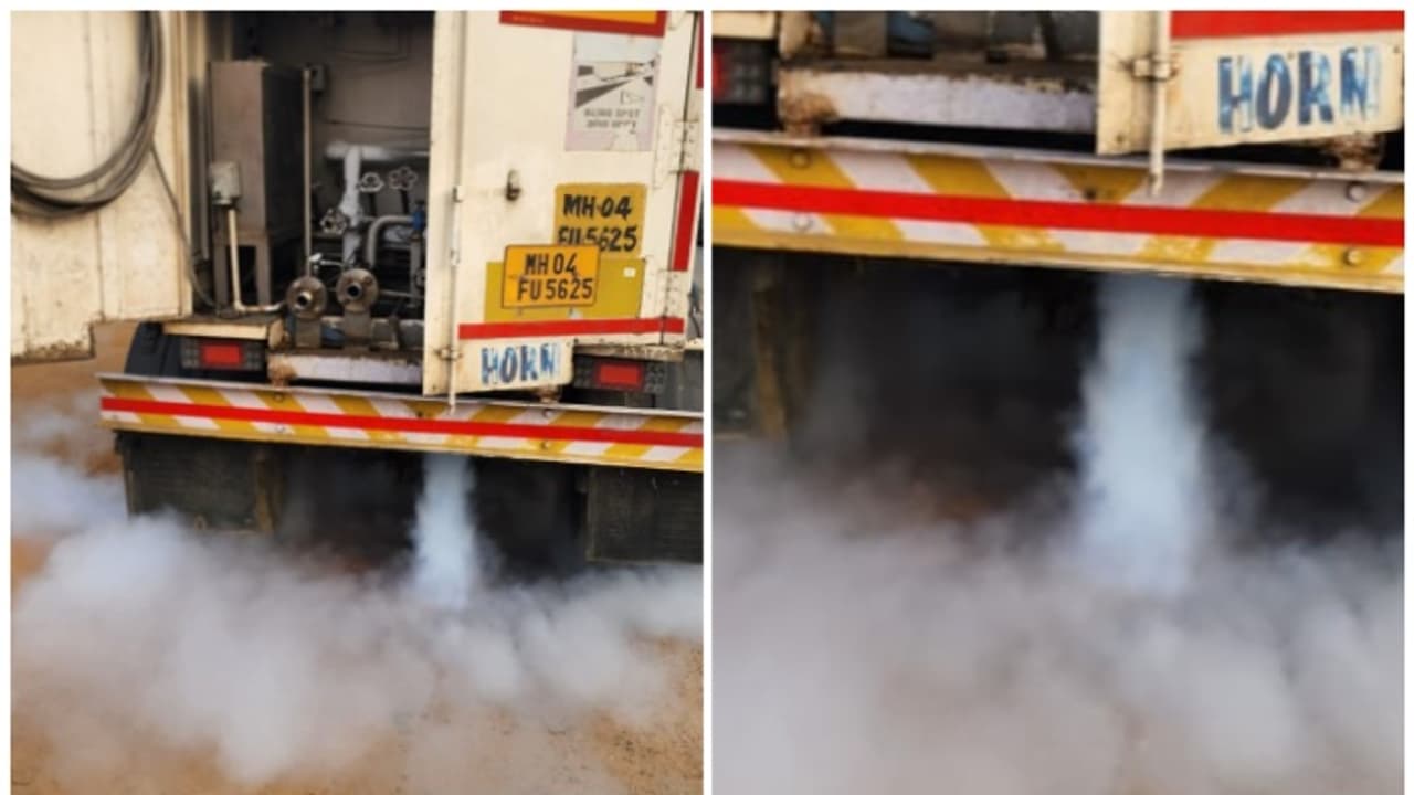 മഹാരാഷ്ട്രയിൽ നിന്നു വന്ന വാഹനത്തിൽ നിന്ന് നൈട്രജൻ വാതകച്ചോർച്ച; 49980 രൂപ പിഴയടപ്പിച്ച് എംവിഡി