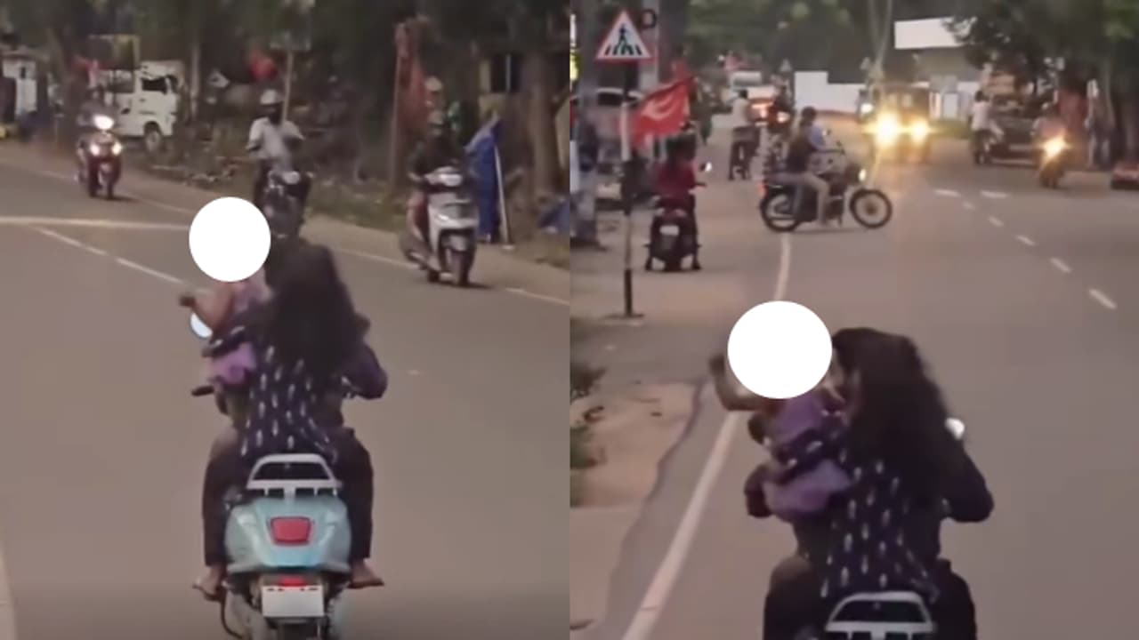 "ഒരു കുഞ്ഞിനോടും ഇങ്ങനെ ചെയ്യരുത്" ഓടുന്ന സ്കൂട്ടറിൽ നിന്ന് കുഞ്ഞിന്റെ ഡാൻസ്, വൻ വിമർശനം "ഒരു കുഞ്ഞിനോടും ഇങ്ങനെ ചെയ്യരുത്" ഓടുന്ന സ്കൂട്ടറിൽ നിന്ന് കുഞ്ഞിന്റെ ഡാൻസ്, വൻ വിമർശനം