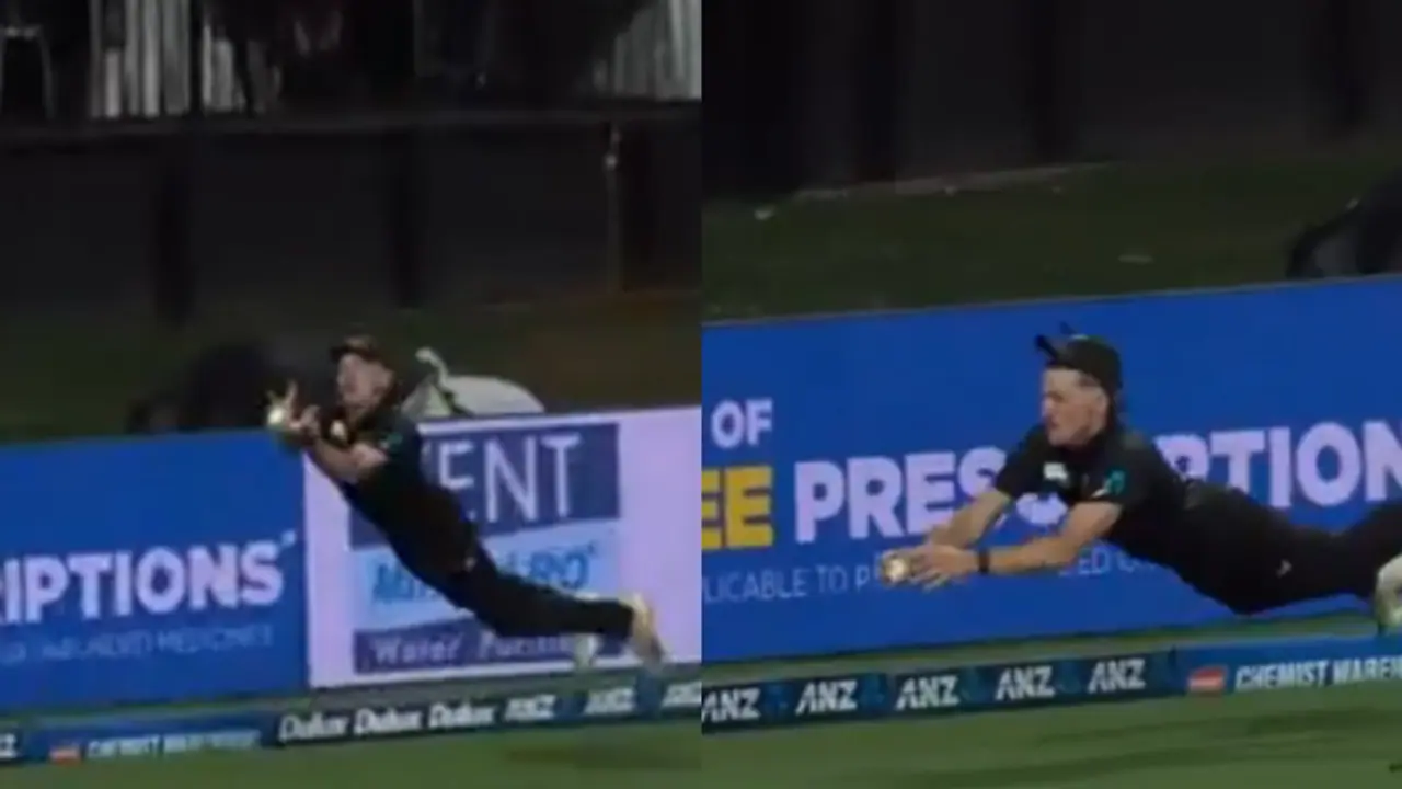 NZ vs SL, 2nd ODI: 'Flying beast' Nathan Smith's stunning catch to dismiss Eshan Malinga goes viral (WATCH) NZ vs SL, 2nd ODI: 'Flying beast' Nathan Smith's stunning catch to dismiss Eshan Malinga goes viral (WATCH)