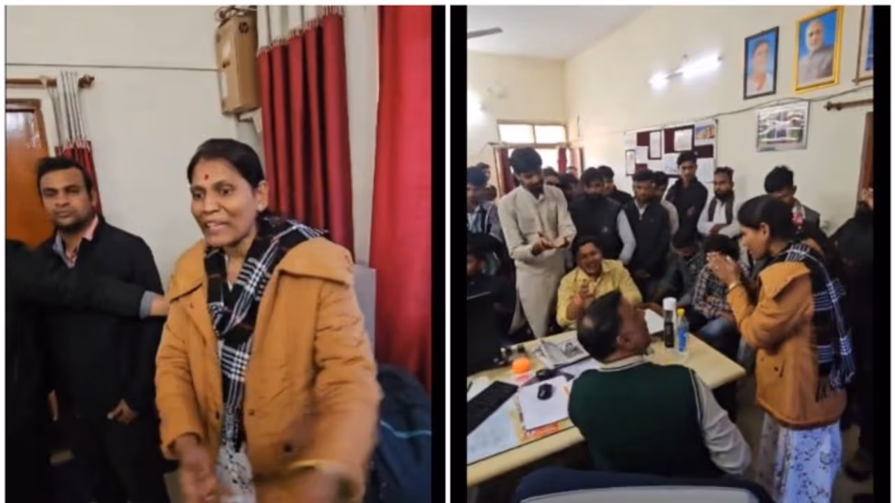 'Please don't harass me': With folded hands, female lecturer breaks down in front of ABVP men in MP (WATCH)