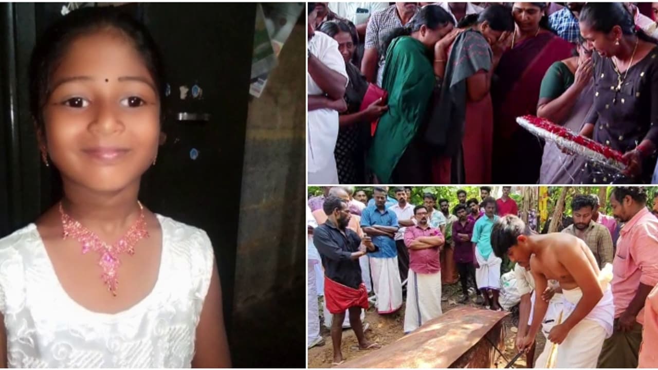 നോവായി കൃഷ്ണേന്ദു; സ്കൂൾ ബസിനടിയിൽപ്പെട്ട് മരിച്ച രണ്ടാം ക്ലാസുകാരിക്ക് നാടിന്റെ യാത്രാമൊഴി നോവായി കൃഷ്ണേന്ദു; സ്കൂൾ ബസിനടിയിൽപ്പെട്ട് മരിച്ച രണ്ടാം ക്ലാസുകാരിക്ക് നാടിന്റെ യാത്രാമൊഴി