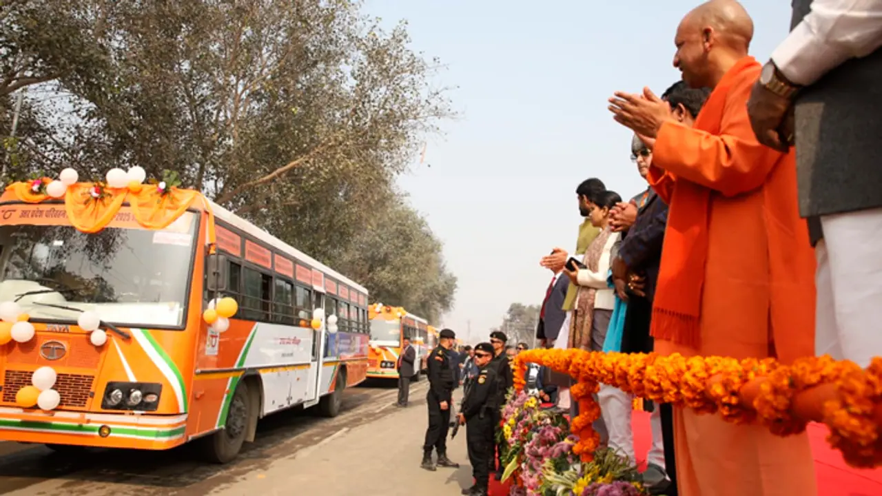 Mahakumbh 2025: CM Yogi flags off 100 new buses to boost transport facilities for devotees