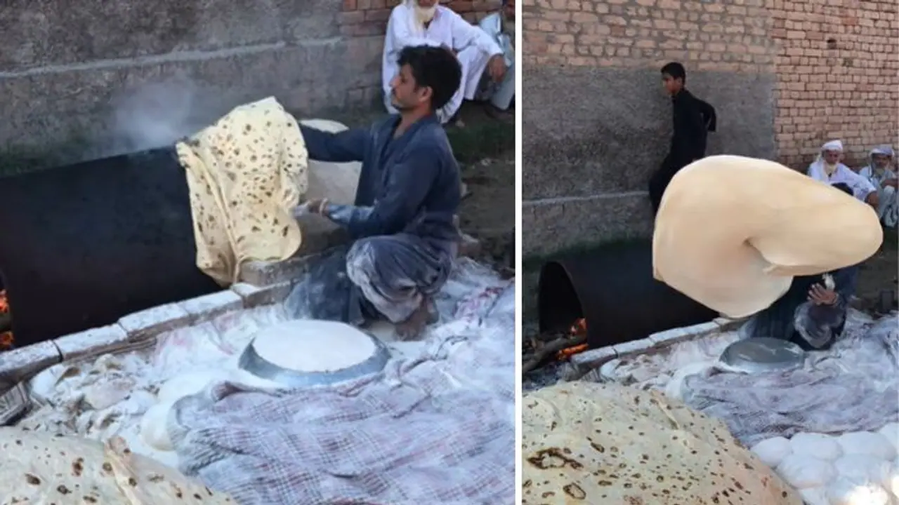 Man making world's largest 12 feet roti stuns Internet, netizens call it 'quilt for cold nights' (WATCH)