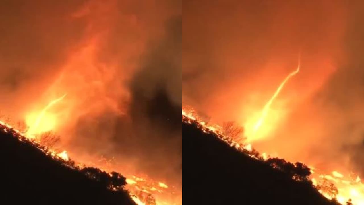 വീശിയടിച്ച കാറ്റിൽ രൂപം കൊണ്ട് 'അഗ്നി ടൊർണാഡോ', നിയന്ത്രണ വിധേയമാകാതെ ലോസാഞ്ചലസിലെ കാട്ടുതീ