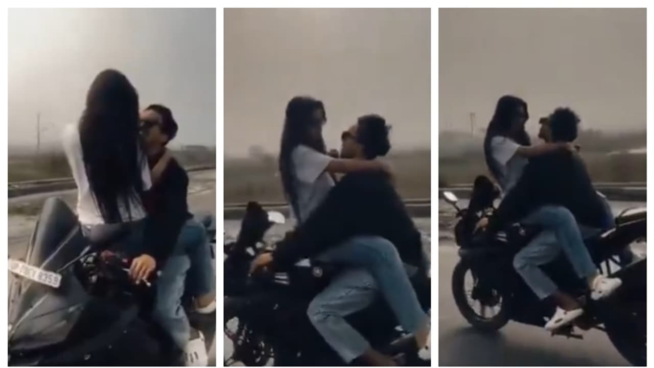 'എത്ര പറഞ്ഞാലും പഠിക്കാത്തവർ'; റീൽസിനായി ഓടുന്ന ബൈക്കിൽ ദമ്പതികളുടെ പ്രണയചിത്രീകരണം; കേസെടുത്ത് പൊലീസ്, വീഡിയോ 'എത്ര പറഞ്ഞാലും പഠിക്കാത്തവർ'; റീൽസിനായി ഓടുന്ന ബൈക്കിൽ ദമ്പതികളുടെ പ്രണയചിത്രീകരണം; കേസെടുത്ത് പൊലീസ്, വീഡിയോ