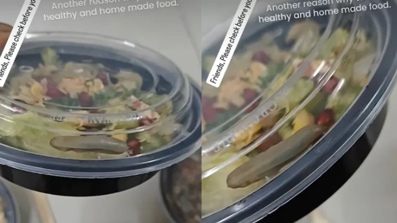 ഓര്‍ഡര്‍ ചെയ്ത സാലഡില്‍ ജീവനുള്ള പുഴു; വീഡിയോ പങ്കുവച്ച് യുവാവ്