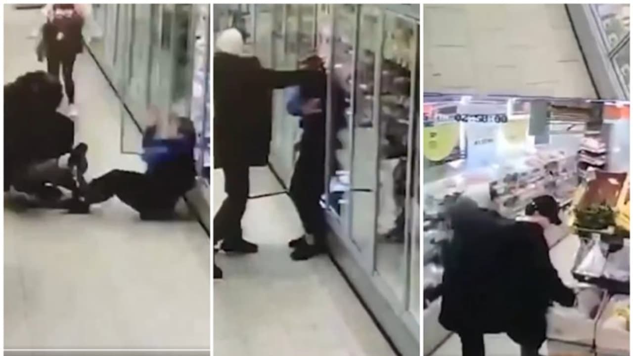 Chilling footage shows drunk man attacking employees, customers with knife at Moscow store (WATCH)