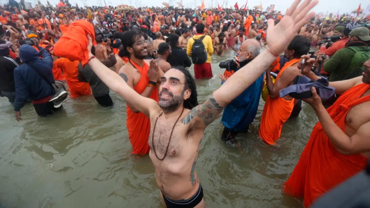 Hindu devotees from Pakistan experience spiritual fulfillment after taking a sacred dip in Sangam 