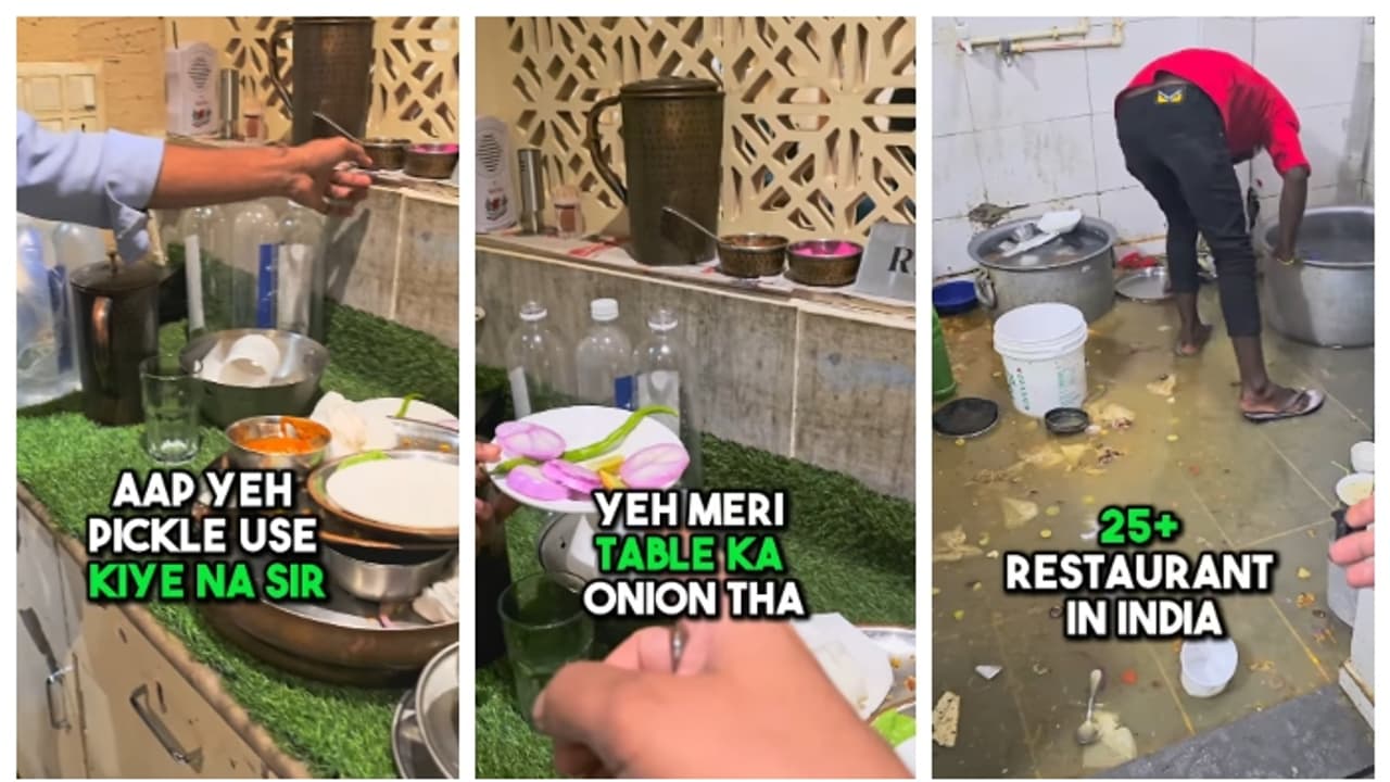 കഴിച്ചതിന് ശേഷം ബാക്കി വന്ന കറിയും സാലഡും അടുത്തയാൾക്ക് വിളമ്പി ഹൈദരാബാദിലെ റസ്റ്റോറന്റ്; വീഡിയോ വൈറല് കഴിച്ചതിന് ശേഷം ബാക്കി വന്ന കറിയും സാലഡും അടുത്തയാൾക്ക് വിളമ്പി ഹൈദരാബാദിലെ റസ്റ്റോറന്റ്; വീഡിയോ വൈറല്