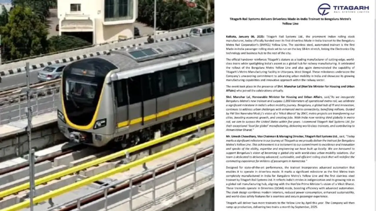 Bengaluru Metro's Yellow line delayed again: Trains from Kolkata to arrive late; Techies express frustration