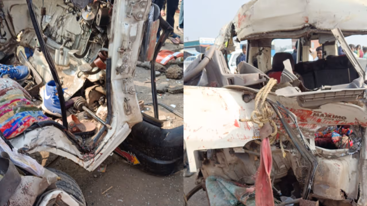 ട്രെക്ക് ഇടിച്ചതിന് പിന്നാലെ ബസിലേക്ക് ഇടിച്ച് കയറി മിനിവാൻ, മഹാരാഷ്ട്രയിൽ 9 പേർ കൊല്ലപ്പെട്ടു 