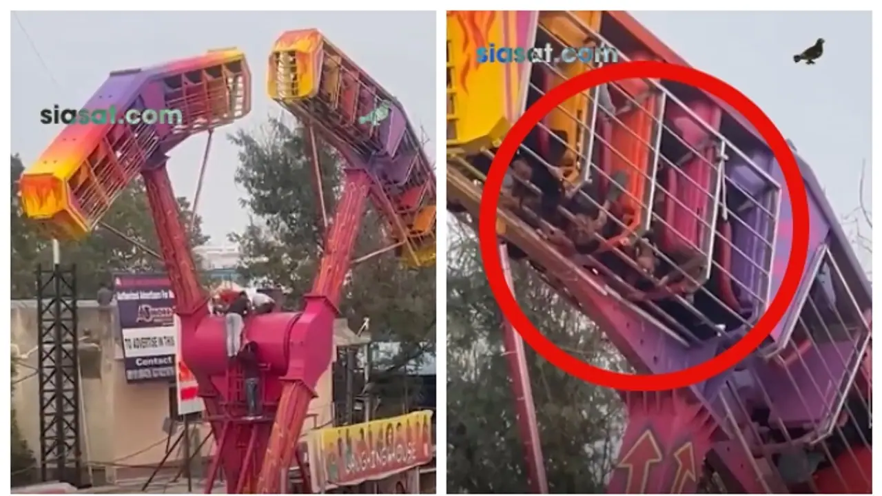 Joy ride malfunction at amusement park in Hyderabad traps passengers upside down for 30 minutes (WATCH)