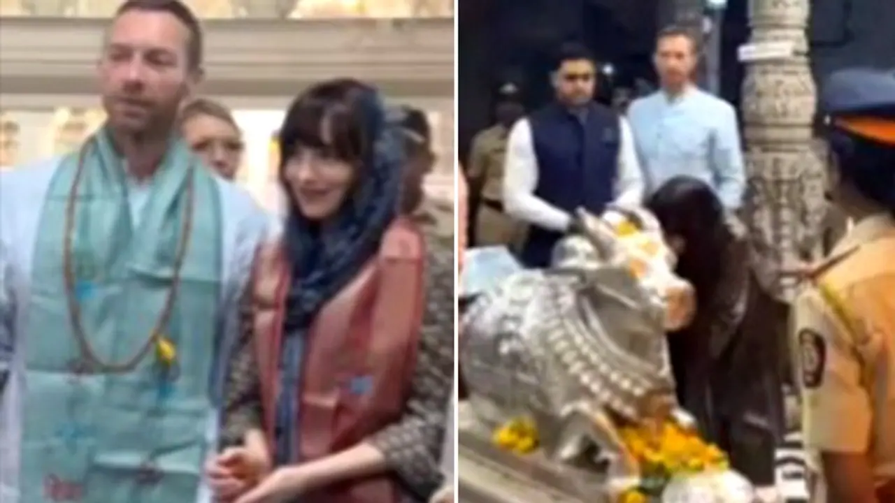 Chris Martin, Dakota Johnson visit Shri Babulnath Temple; actress whispers wish into Nandi's ear (VIDEO) 