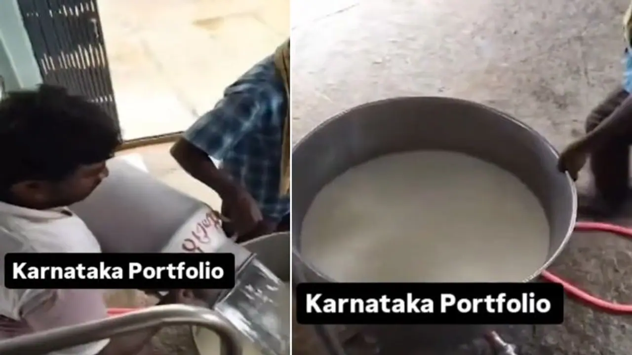 Karnataka: Dairy staff caught diluting Nandini Milk with water in Chikkaballapur, suspended (WATCH)