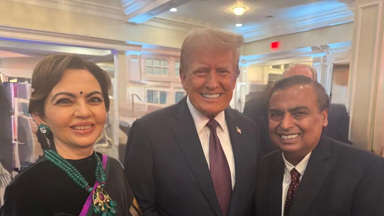 Mukesh and Nita Ambani attend 'candlelight dinner' with Donald Trump ahead of inauguration (WATCH) Mukesh and Nita Ambani attend 'candlelight dinner' with Donald Trump ahead of inauguration (WATCH)
