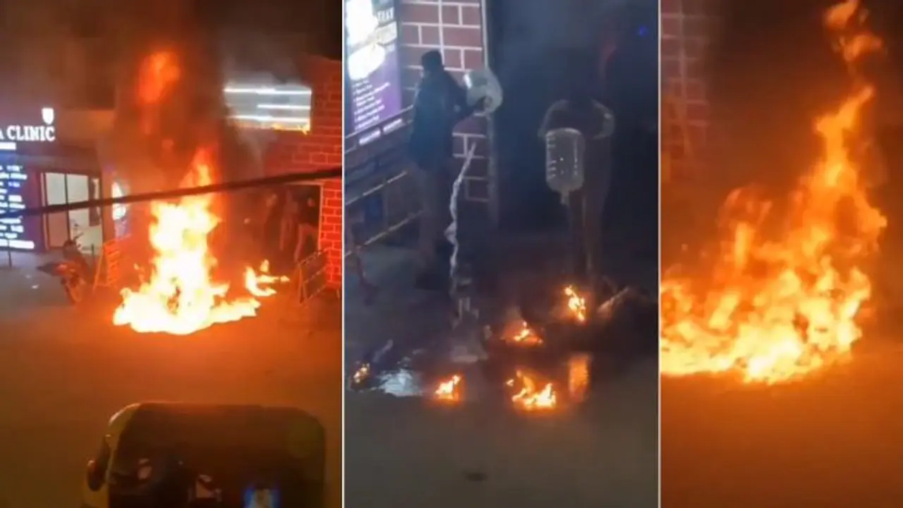 Chennai man sets himself on fire outside RK Nagar police station, suffers 90% burns (WATCH) Chennai man sets himself on fire outside RK Nagar police station, suffers 90% burns (WATCH)