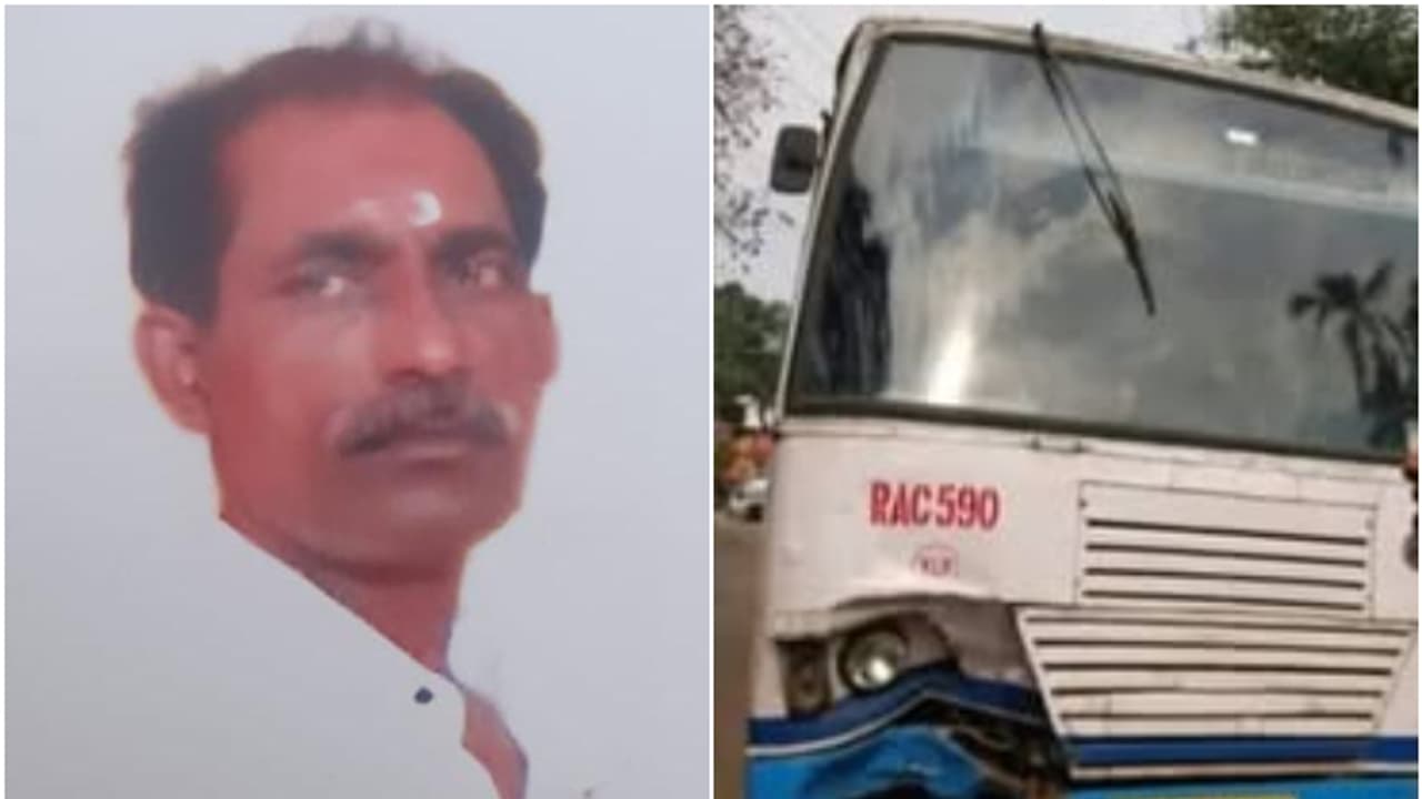 നിയന്ത്രണം വിട്ട ബൈക്ക് കെഎസ്ആർടിസി ബസിലേക്ക് ഇടിച്ചു കയറി, നെടുമങ്ങാട് ഡിപ്പോയിലെ കണ്ടക്ടർ മരിച്ചു നിയന്ത്രണം വിട്ട ബൈക്ക് കെഎസ്ആർടിസി ബസിലേക്ക് ഇടിച്ചു കയറി, നെടുമങ്ങാട് ഡിപ്പോയിലെ കണ്ടക്ടർ മരിച്ചു