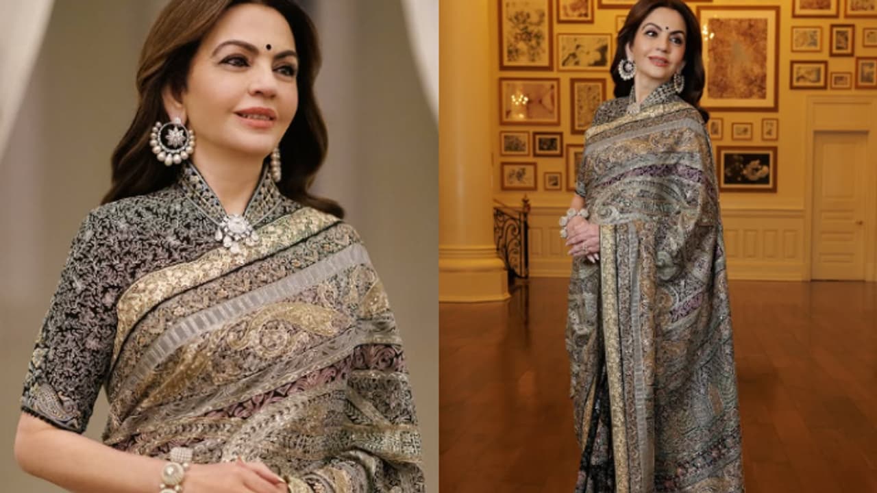 വജ്രവും കല്ലുകളും പിടിപ്പിച്ച സാരി നെയ്ത് എടുത്തത് 1600 മണിക്കൂറെടുത്ത്; നിത അംബാനിയുടെ സാരിയുടെ പ്രത്യേകതകൾ