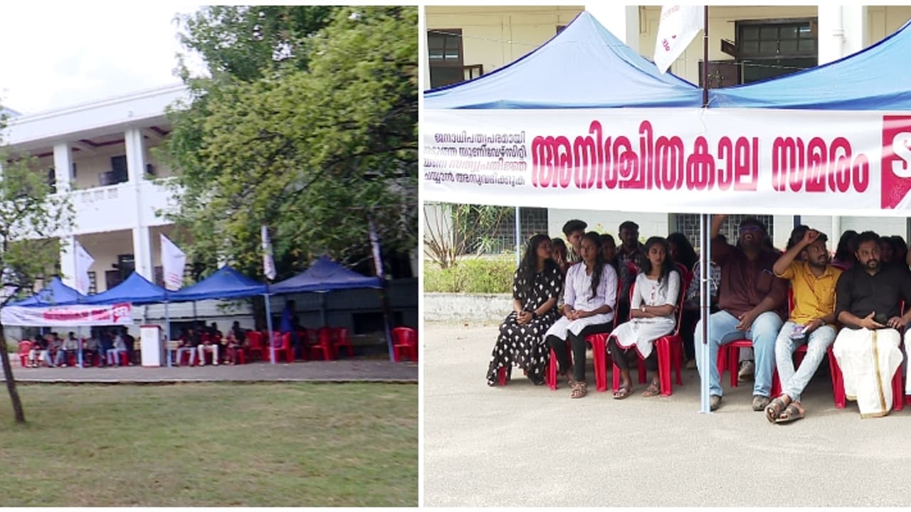 കേരള സര്‍വകലാശാല ആസ്ഥാനത്തെ എസ്എഫ്ഐ സമരപ്പന്തൽ പൊളിച്ച് നീക്കണം, ഡിജിപിക്ക് കത്ത് 