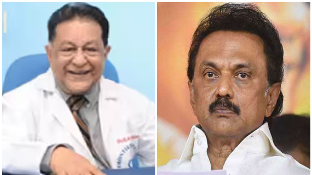 'അസംഖ്യമാളുകളെ ജീവിതത്തിലേക്ക് തിരിച്ചുകൊണ്ടുവന്ന വിദഗ്ധൻ' ഡോ. കെ എം ചെറിയാന്റെ വിയോഗം ദു:ഖകരമെന്ന് സ്റ്റാലിൻ 'അസംഖ്യമാളുകളെ ജീവിതത്തിലേക്ക് തിരിച്ചുകൊണ്ടുവന്ന വിദഗ്ധൻ' ഡോ. കെ എം ചെറിയാന്റെ വിയോഗം ദു:ഖകരമെന്ന് സ്റ്റാലിൻ