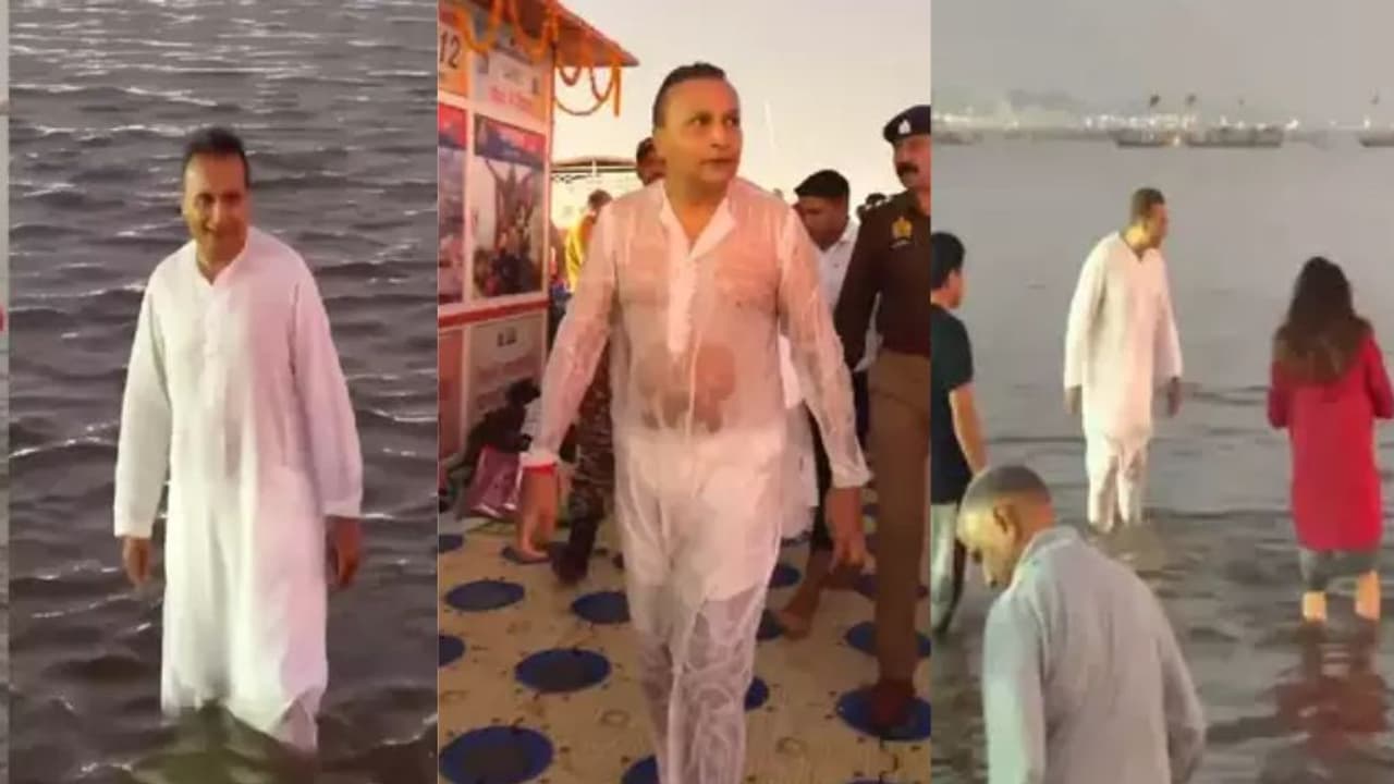 ಮಹಾಕುಂಭ ಮೇಳಕ್ಕೆ ಭೇಟಿ ನೀಡಿದ ಅನಿಲ್ ಅಂಬಾನಿ, ಸಂಗಮದಲ್ಲಿ ಪವಿತ್ರ ಸ್ನಾನ 