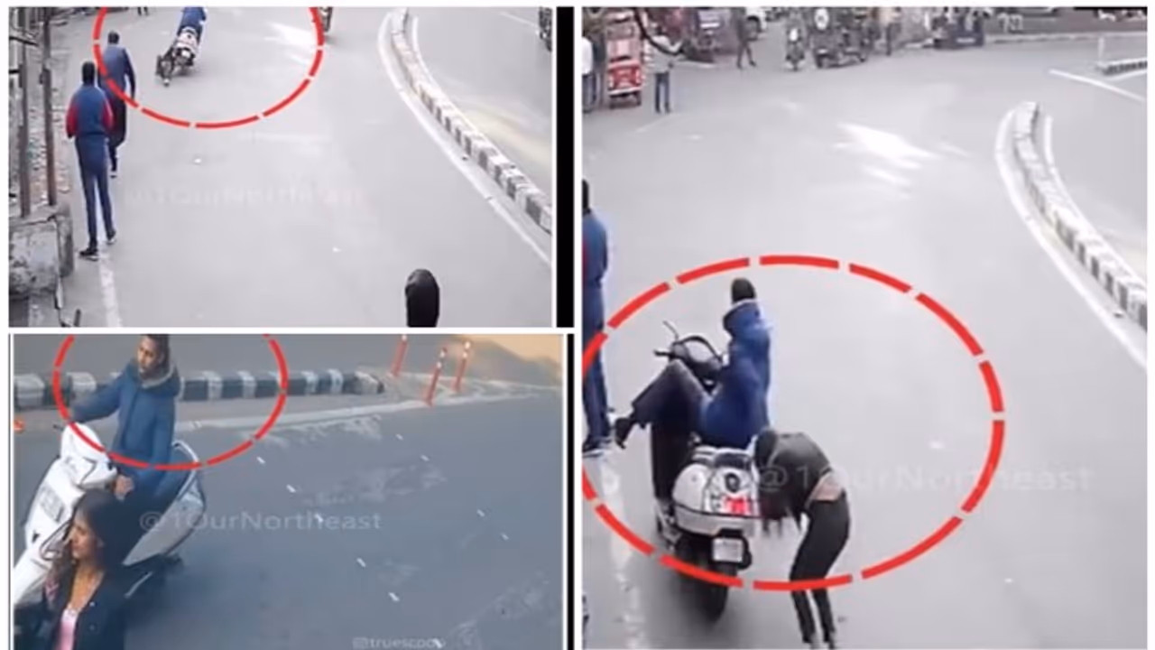 Caught on camera: Woman dragged on road after snatcher tries to steal her phone in Ludhiana (WATCH)