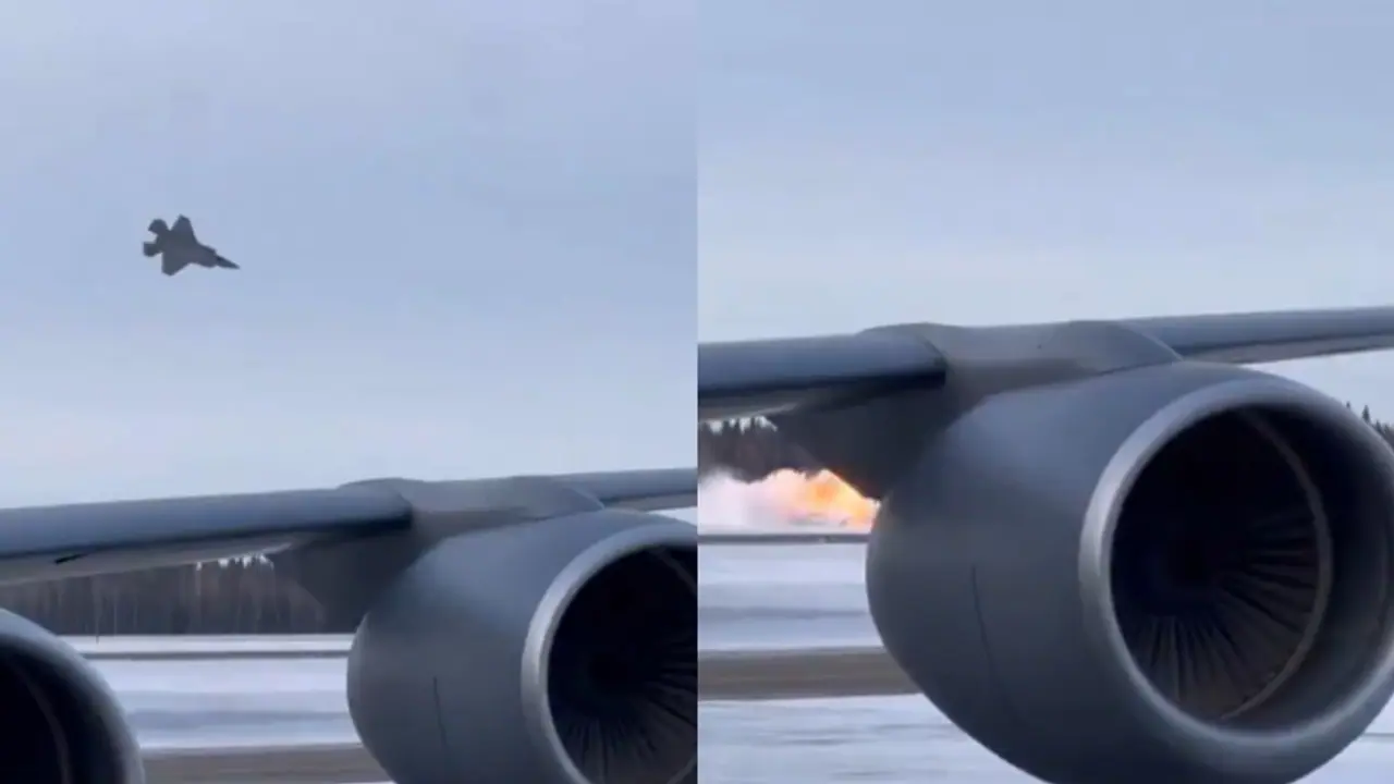 DRAMATIC! US fighter enters free fall before bursting into flames in crash, pilot miraculously escapes (WATCH)