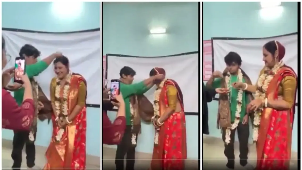 Bengal woman professor 'marries' her student inside classroom in viral video. But there's a twist (WATCH)