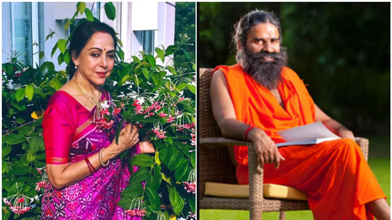  Baba Ramdev's hair flip at Kumbh Mela goes VIRAL, Hema Malini reacts hilariously [WATCH]