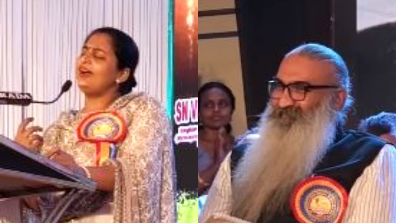 പാട്ടുപാടി സദസിനെ കയ്യിലെടുത്ത് ദിവ്യ, ആസ്വദിച്ച് ക്രിസ്; വീഡിയോ