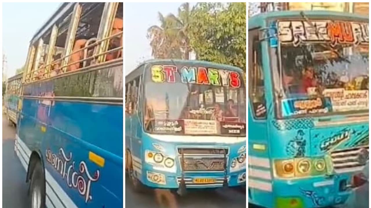 സൈറൺ മുഴക്കി വന്ന ആംബുലൻസിൻ്റെ വഴിതടഞ്ഞു, സംഭവത്തിന്റെ വീഡിയോ മൊബൈലിൽ, ബസ് ഡ്രൈവർമാർക്ക് എതിരെ കേസ് സൈറൺ മുഴക്കി വന്ന ആംബുലൻസിൻ്റെ വഴിതടഞ്ഞു, സംഭവത്തിന്റെ വീഡിയോ മൊബൈലിൽ, ബസ് ഡ്രൈവർമാർക്ക് എതിരെ കേസ്