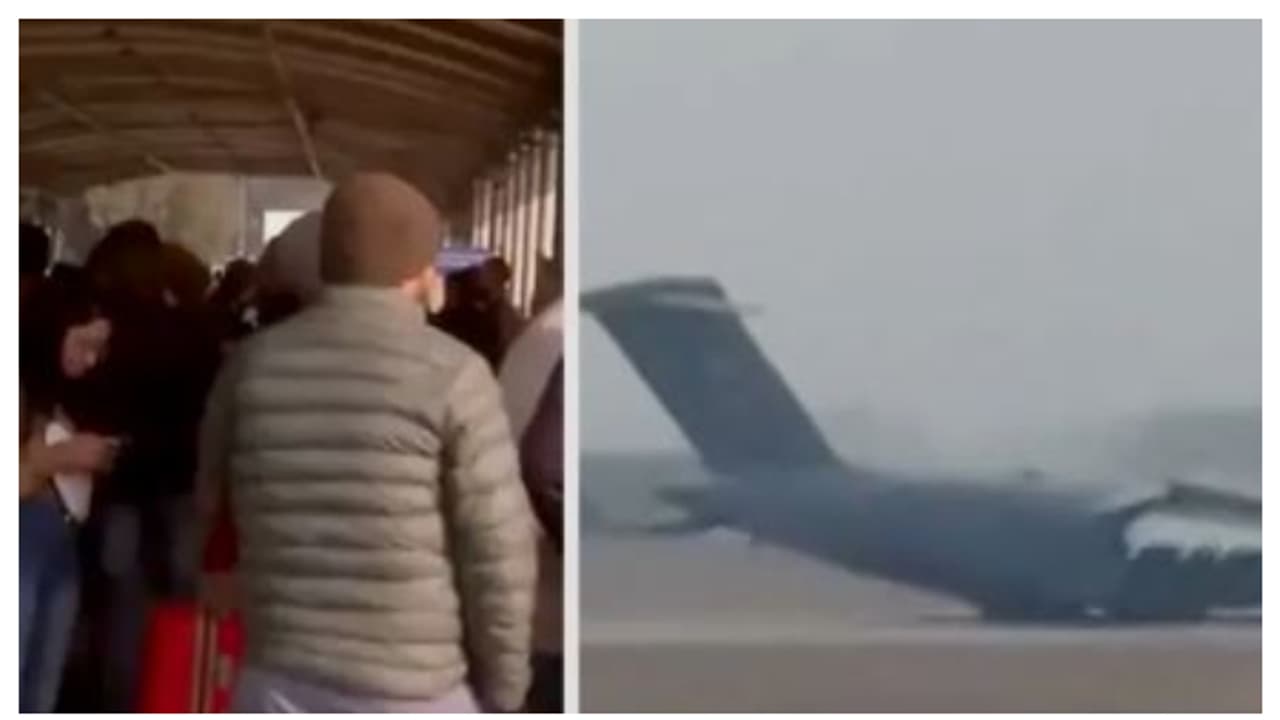 ഇന്ത്യൻ കുടിയേറ്റക്കാരുമായി ടെക്സാസിൽ നിന്ന് പുറപ്പെട്ട യുഎസ് സൈനിക വിമാനം ഇന്ത്യയിലെത്തിയതായി റിപ്പോർട്ട് ഇന്ത്യൻ കുടിയേറ്റക്കാരുമായി ടെക്സാസിൽ നിന്ന് പുറപ്പെട്ട യുഎസ് സൈനിക വിമാനം ഇന്ത്യയിലെത്തിയതായി റിപ്പോർട്ട്