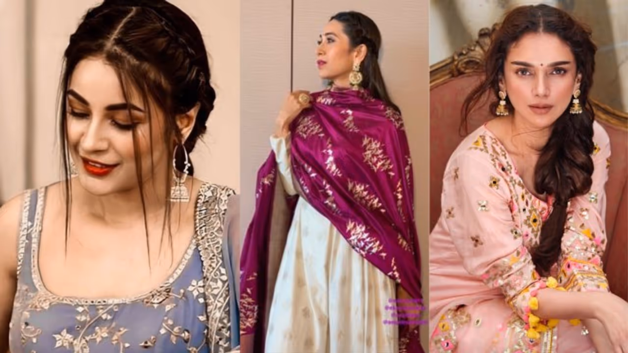 simple hairstyle with kurti 